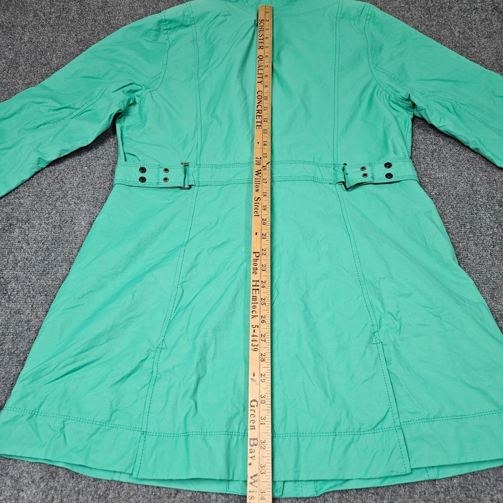 Eddie Bauer Jacket L Teal Button Front Lightweight Lined Spring‎ Coat Rain Coat - Picture 8 of 11